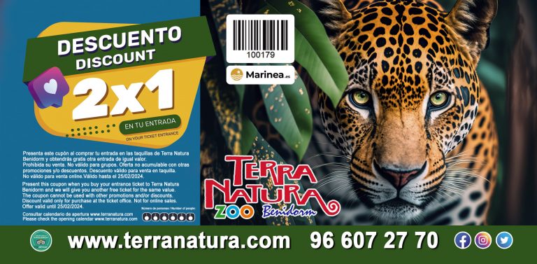 2x1 discount Terra Natura Benidorm 2023'2024