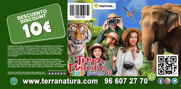 10€ discount for Terra Natura Benidorm 2024